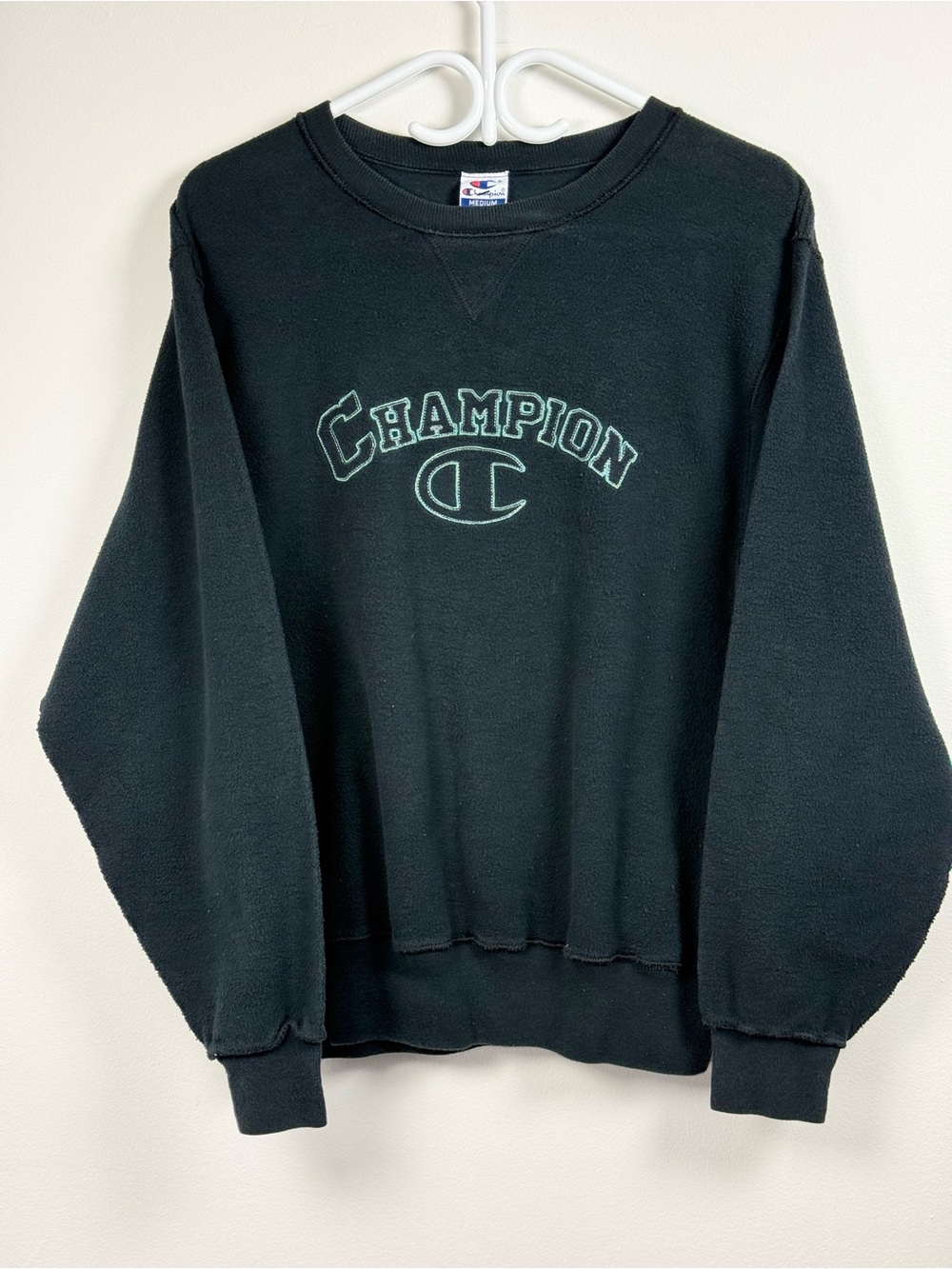 Rare Vintage 90s Champion “content on reverse” crewneck sweater size Medium made